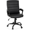 HJH Office 738112 Sedia girevole ERGOSMOOTH BIG in ecopelle nera Sedia da ufficio Executive con imbottitura spessa e funzione dondolo