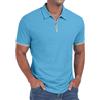 Sailwind Polo da uomo per uomo adulto manica corta zip muscolo fit magliette comode risvolto abbigliamento da uomo moda top, Blu, L