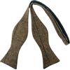 King & Priory Papillon da annodare con motivo a spina di pesce, colore marrone arachidi, tweed, Marrone, Taglia unica