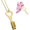SeLgurFos Chiave Dorata a Forma di Cuore per Gabbia di Castità con Collana 45 cm - Serratura Metallica Impermeabile per Uomini, Donne e Coppie - Accessorio Compatto e Durevole