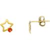LUXURY MILANO Orecchini da bimba stella in oro giallo 9kt con cuore smaltato