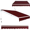GYMAX Tenda da Sole per Balcone, Tende da Sole a Bracci Estensibili con Tettuccio Impermeabile e Protezione Solare, Tenda da Sole per Esterno Avvolgibile (Rosso, 245 x 200 cm)