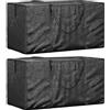 vidaXL Borse Porta Cuscini Giardino 2pz Nere 150x75x75 cm Polietilene