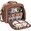 Brubaker Borsa da Picnic Duffel Bag per 4 Persone Color Marrone 38 × 30 X 21,5 cm Borsa a Tracolla con Scomparto Refrigerante