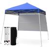 COSTWAY Gazebo Pop-up da Esterno 182 x 182 cm, Gazebo Pieghevole con 1 Parete Laterale, Gambe Inclinabili Regolabili e 4 Picchetti, Tendone Impermeabile per Feste, Campeggio e Picnic (Blu)