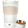 Gimars 5L Distributore Automatico Cibo Gatti, Schermo LCD Facile da Usare, Dispenser Crocchette Cani Programmabile da 1-6 Pasti al Giorno, Ciotola in Acciaio Inossidabile, Registrazione Vocale 10s