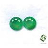 Sbi Gems 10 MM Certificato Smeraldo Naturale Taglio Rotondo Paio 4.06 Cts Non Trattato