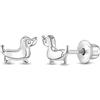 In Season Jewelry Elegante Bassotti Bambini/Bambini/Ragazza Orecchini Vite Retro - Argento