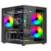 Nuwo Vitra BK100 | Case PC Gaming Micro-ATX Nero | Doppia Camera PSU Nascosto | 3 Ventole ARGB 120mm | Doppio Vetro Temperato Panoramico | Airflow | USB 3.0