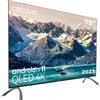 Cecotec Televisore QLED 75 Smart TV Serie V2 VQU20075S. 4K UHD, Android 11, Design senza cornice, MEMC, Dolby Vision e Dolby Atmos, HDR10, Wide Color Gamut, 2 Altoparlanti da 10W, 2023.