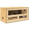 vidaXL Terrario Marrone 60 x 30 x 30 cm OSB, Terrario in vetro rustico, resistente, per rettili e animali, casa per anfibi o vivarium