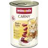 animonda Carny Senior, cibo umido per gatti, bagnato per gatti da 7 anni, Manzo + Pollo con Formaggio 6 x 400 g