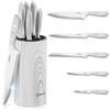 D.Perlla Set Coltelli da Cucina 6 Pezzi, Set di coltelli in acciaio inossidabile Ultra Sharp con supporto rimovibile per una facile pulizia, ideale per la casa, il ristorante e i picnic
