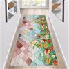Siunwdiy Tappeto Runner Antiscivolo 60x140cm Multicolore Tappeti Runner Corridoio Lungo Lavabile Fiori 3D Tappeto Cucina Tappeto Passatoia Ingresso Tappeto per Soggiorno,Camera da Letto