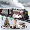 LTFIOON Giocattolo elettrico treno a vapore, giocattolo con rotaie, vapore, luce e suono, treno di Natale elettrico per bambini a partire dai 3 anni, treno di Natale intorno all'albero regalo per