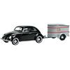 Daron Dickie-Schuco 450389100 - Modellino VW Maggiolino con lunotto bipartito con roulotte Sportberger G2, Scala 1:43