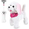 JAMARA 460341 - Trixi RC Peluche Cane Bianco/Rosa 27MHz - Pelo Morbido, Abbaia Come Un Cane Vero, Muove Il Muso, Muove la Testa, Agita la Coda