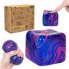Graphinza Flowing Swirl Ice Cube Sensory Stress Relief Toy for Autism, Large 2.76in Squishy Cube Squeeze Toy by Graphinza, Durable Squeeze Toys for Boys & Girls Age 3+ and Adults (Blue)