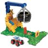 Hot Wheels Monster Trucks - Sfida Demolizione del Carico Rhinomite, playset Arena degli Scontri con truck Rhinomite in scala 1:64 e 2 macchinine schiacciate, giocattolo per bambini, 4+ anni, HTP18