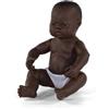 Miniland Bambola 15 3/4'' neonata Africana - Made in Spagna, anatomicamente Corretta, qualità