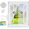 Esvyit Zanzariera Magnetica Finestra,Zanzariere Magnetiche con Calamita per Finestre,Zanzarie Fissa Senza Fori Nastro Adesivo,Universale Mosquito Net per Balcone Scorrevole Window Camper (Bianco, 100 x100cm)