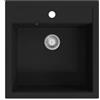 vidaXL Lavello da Cucina Granito Vasca Singola Nero Lavabo Lavandino Vaschetta