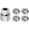 Be In Your Mind 1 Set di dadi antifurto M8 a 4 fori, in acciaio inox, antifurto per tenda da tetto, portabici, impianto solare (4 dadi, 1 lucchetto) argento