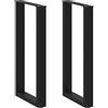 vidaXL Gambe per tavolo da bar a forma di U 2 pz nere 40x(90-91) cm in acciaio