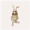 KeyHome Store Statuina Coniglio con Orologio in Resina Bianco/Oro