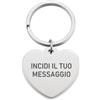 Generico Portachiavi Personalizzato a Forma di Cuore in Acciaio Inciso al Laser