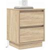 vidaXL Armadio da Notte con cassetto Rovere Sonoma 39 x 34,5 x 50 cm, Comodino Moderno Rettangolare, armadietto per Letto, Legno ingegnerizzato, Stand USB per luci