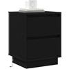 vidaXL Armadio da Notte con cassetto Rovere Nero 39 x 34,5 x 50 cm, Comodino Moderno Rettangolare, armadietto per Letto, Legno ingegnerizzato, Stand USB per luci