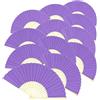Woohome 15 Pz Ventilatore di Bambù Carta per DIY, Danza, Raffreddamento, Festa, Decorazione di Nozze (Viola)