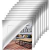 Relota 10 Pezzi Specchio da Parete Senza Cornice 20 X 20 cm, Flessibile Specchi Adesivi da Parete in Acrilico, Autoadesivo Non Vetro Specchio per Decorazioni Fai da Te, Armadio, Muro, Casa, Bagno