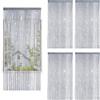 BOYIFEIJIE Set di 4 tende a fili glitterate da 100 x 200 cm, tenda per porta e divisorio in perle, per matrimoni, bar e balconi, protezione dagli insetti e decorazione in un unico pezzo (grigio