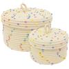 Oenothera 2 Pezzi Impilabile Organizer Fasciatoio, Cesto Portaoggetti, Cesta Bagno in Corda di Cotone, per l'organizzazione e lo stoccaggio della camera da letto（Multicolore）