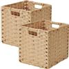 Sagittar Kallax - Cesto pieghevole intrecciato in imitazione rattan, 31 x 31 x 31 cm, per dispensa, armadio, cesta a cubo, impermeabile, non ammuffito, 2 pezzi, colore naturale