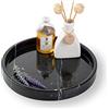 PHINILUX Vassoio rotondo in 100% marmo italiano, 25,4 cm, vassoio decorativo e da portata per frutta, per bagno, cucina, comodino, portagioie, anello per gioielli, decorazione da tavolo, nero