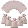 NBEADS 100pz 9.5X13.5cm Sacchetti Regalo In Stoffa Sacchetti Confetti di Lino con Coulisse Sacchettini Iuta per Gioielli Matrimonio Bomboniere, Abbronzatura