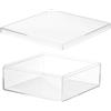 PATIKIL Scatola In Acrilico Con Coperchio 15 x 15 x 6 cm Scatole | Per Caramelle Piccoli Gioielli Mostra Opere D'Arte, In Plastica Trasparente Quadrate, Contenitori Organizzatori