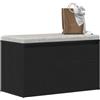 vidaXL Panca per Ingresso con cassetto Rovere Nero 80 x 40 x 45 cm, Panca da Salotto, Design Rettangolare, Mobile Robusto, posti a Sedere Versatili, soluzioni Minimal per l'entrata