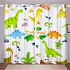 Loussiesd Tende per finestra per bambini, motivo: dinosauro in stile cartone animato, tende oscuranti, con stampa di dinosauro 3D, per camera da letto, con graziosi motivi di animali, tende termiche
