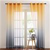 NICETOWN Tende per Interni Semitrasparenti con Anelli per Cameretta Ragazzi Tende Sfumato per Salotto Soggiorno/Camera da Letto, 2 Pezzi L140x A260 CM, Giallo+Grigio