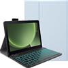 FKQLH Custodia con Tastiera per Samsung Galaxy Tab Active4 Pro 10,1'' SM-T630/T636B, QWERTY Layout 7 Colori Retroilluminata Tastiera Bluetooth Rimovibile, Blu