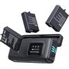 llano AC3 30W Caricabatterie Rapido con Custodia e 3 Batterie da 1950mAh per Osmo Action 6 per DJI Osmo Action 6/5 Pro / 4/3 e Osmo 360, Ricarica PD a Triplo Slot, Display LED, Conservazione Portatile