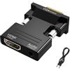 PKOUVOO Adattatore HDMI a VGA con Cavo Audio da 3,5 mm per Monitor TV Stick XB0X 360, PS4, Roku, Laptop and More