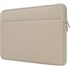 HEDUGO Custodia Pc Portatile Borsa Compatibile con MacBook Air/Pro da 15 a 16 Pollici Custodia per Computer Portatile con Tasca per Accessori Borsa Imbottita Protettiva per laptop da 15"a 16", Beige