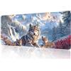 Yuogyxog Tappetino Mouse Wolf, Gaming Tappetino Mouse XXL 700x300 Paesaggio, Superficie Ultra-Liscia per Precisione, Rubber Base Antiscivolo, Silenzioso e Comfortevole Mouse Pad per Gamer Professionisti M1-949