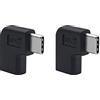 Duttek Adattatore USB C, Adattatore USB C Tipo C a 90 gradi, Adattatore di prolunga USB 3.1 Tipo C maschio a femmina destro e sinistro per laptop, tablet e telefono cellulare confezione da 2