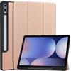 Haofun Custodia Cover Compatibile con Samsung Galaxy Tab S10 Plus/S9 Plus/S9 FE Plus, Sottile Leggero Cover con Auto Sveglia/Sonno, Custodia Magnetico in PU Case con Multi-Angolo Regolabili (Oro Rosa)